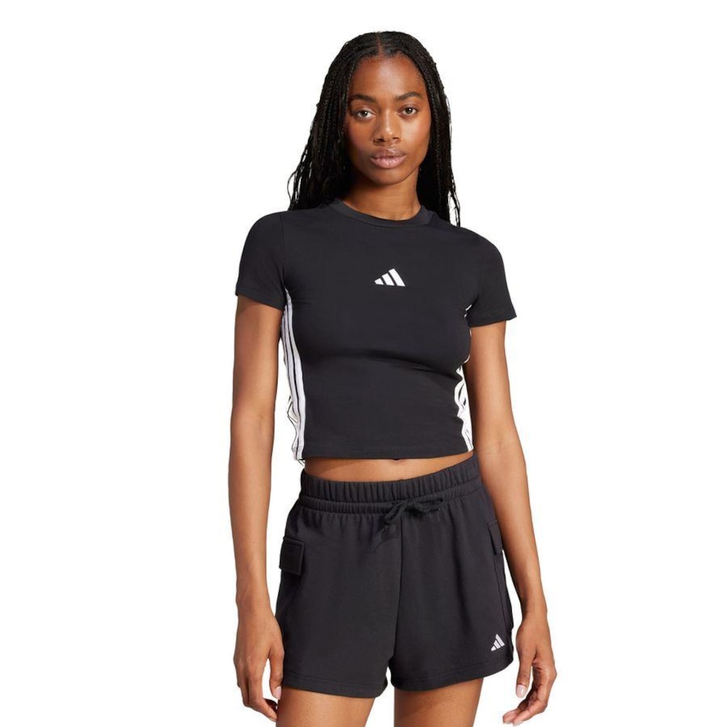 Imagem 2 do produto Camiseta adidas Essentials Três Listras Slim - Feminina