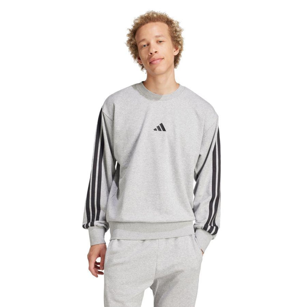 Imagem 2 do produto Blusão de Moletinho adidas Essentials Três Listras - Masculino