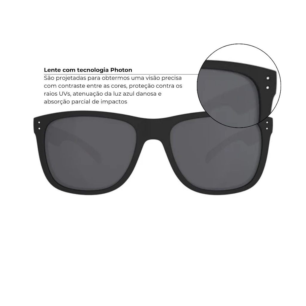 Imagem 2 do produto Óculos de Sol Unissex HB Ozzie Matte Black Wood