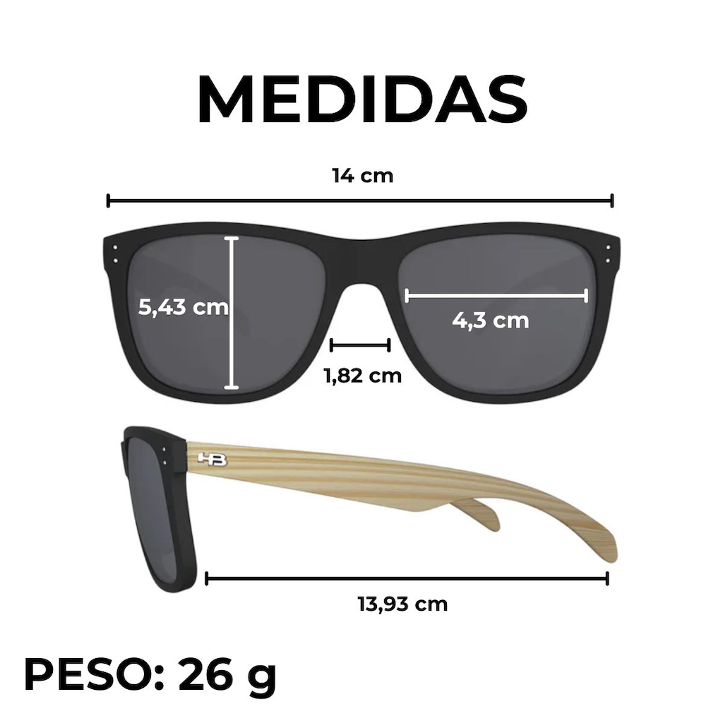 Imagem 5 do produto Óculos de Sol Unissex HB Ozzie Matte Black Wood