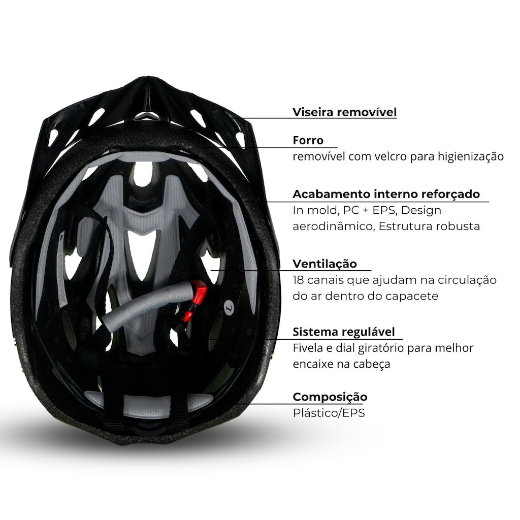 Imagem 5 do produto Capacete de ciclismo Rava Space 4 MTB - Unissex