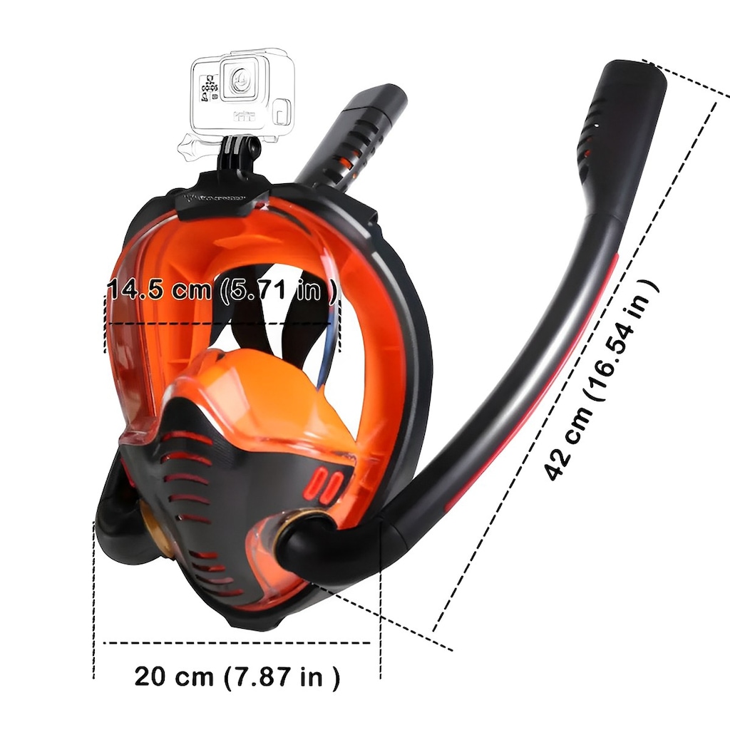 Imagem 2 do produto Mascara Subaquática de de Mergulho Gold Sports Full Face Maui Double Snorkel