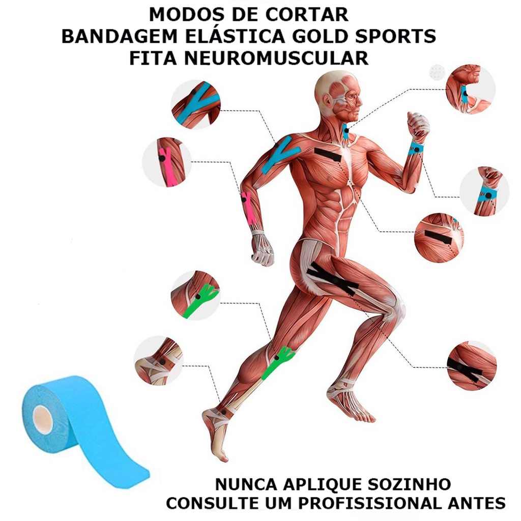 Imagem 4 do produto Bandagem Elástica Gold Sports Adesiva Neuromuscular
