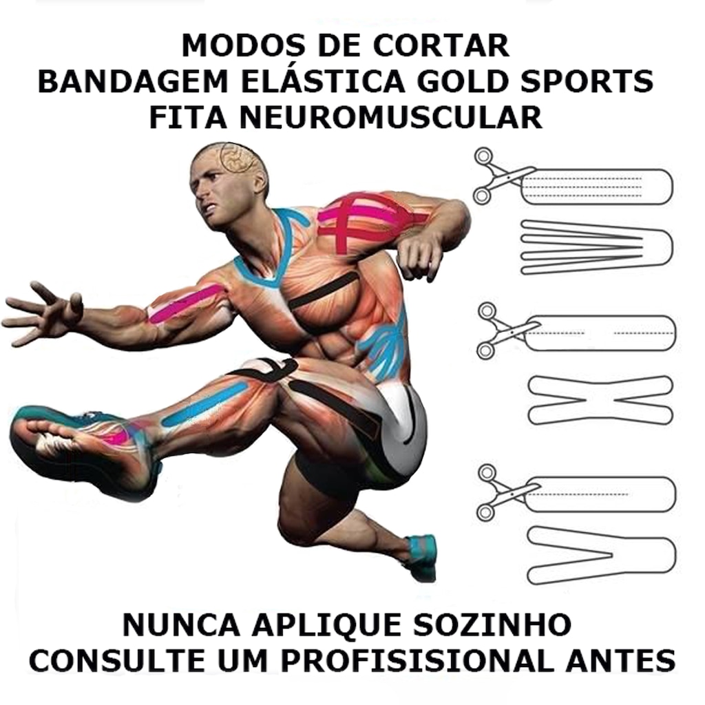 Imagem 5 do produto Bandagem Elástica Gold Sports Adesiva Neuromuscular