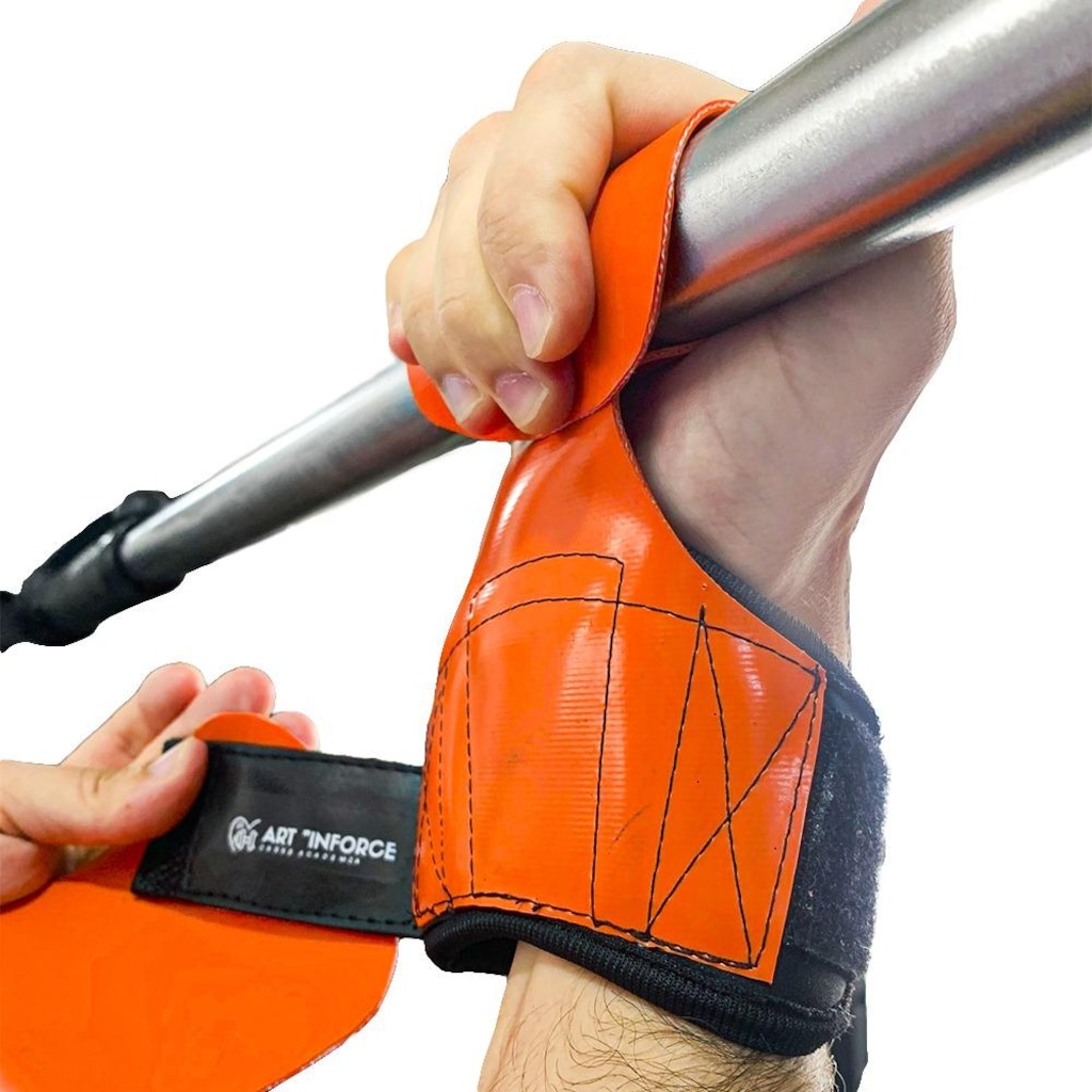 Imagem 2 do produto Luva de Grip Profissional Seguranca e Conforto para Crossfit Academia e MusculaÇão Laranja