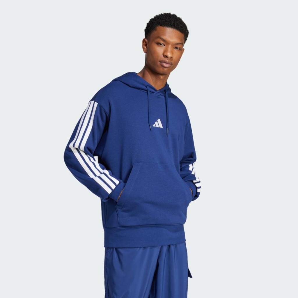 Imagem 4 do produto Blusão de Moletinho Capuz adidas Essentials 3-Stripes - Masculino
