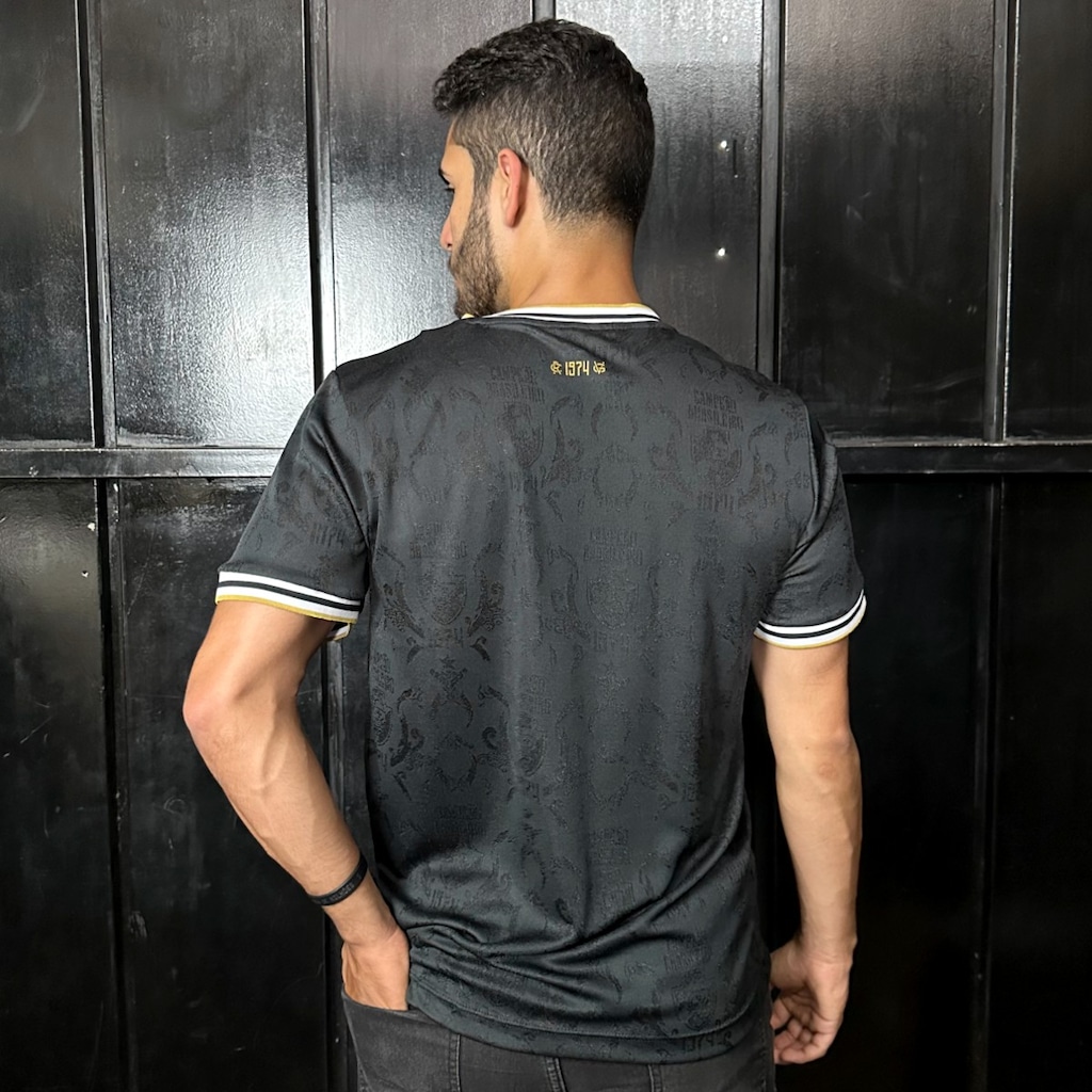 Imagem 5 do produto Camisa da Vasco da Gama Retrô Jacquard 1974 Dark RetrôMania - Masculina