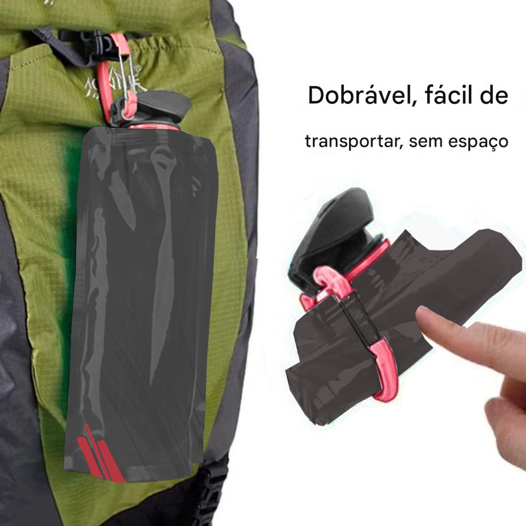 Imagem 3 do produto Bolsa Hidratação Gold Sports Macia dobrável Ultra Leve Portátil Para Prática Esportiva - 700 ml