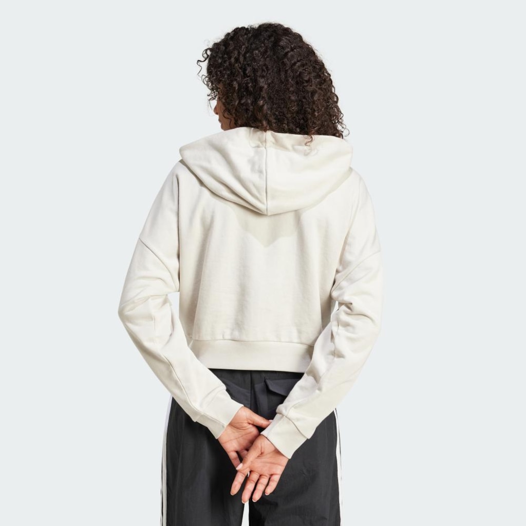 Imagem 3 do produto Blusão de Moletinho Capuz adidas Zíper Essentials Três Listras - Feminino