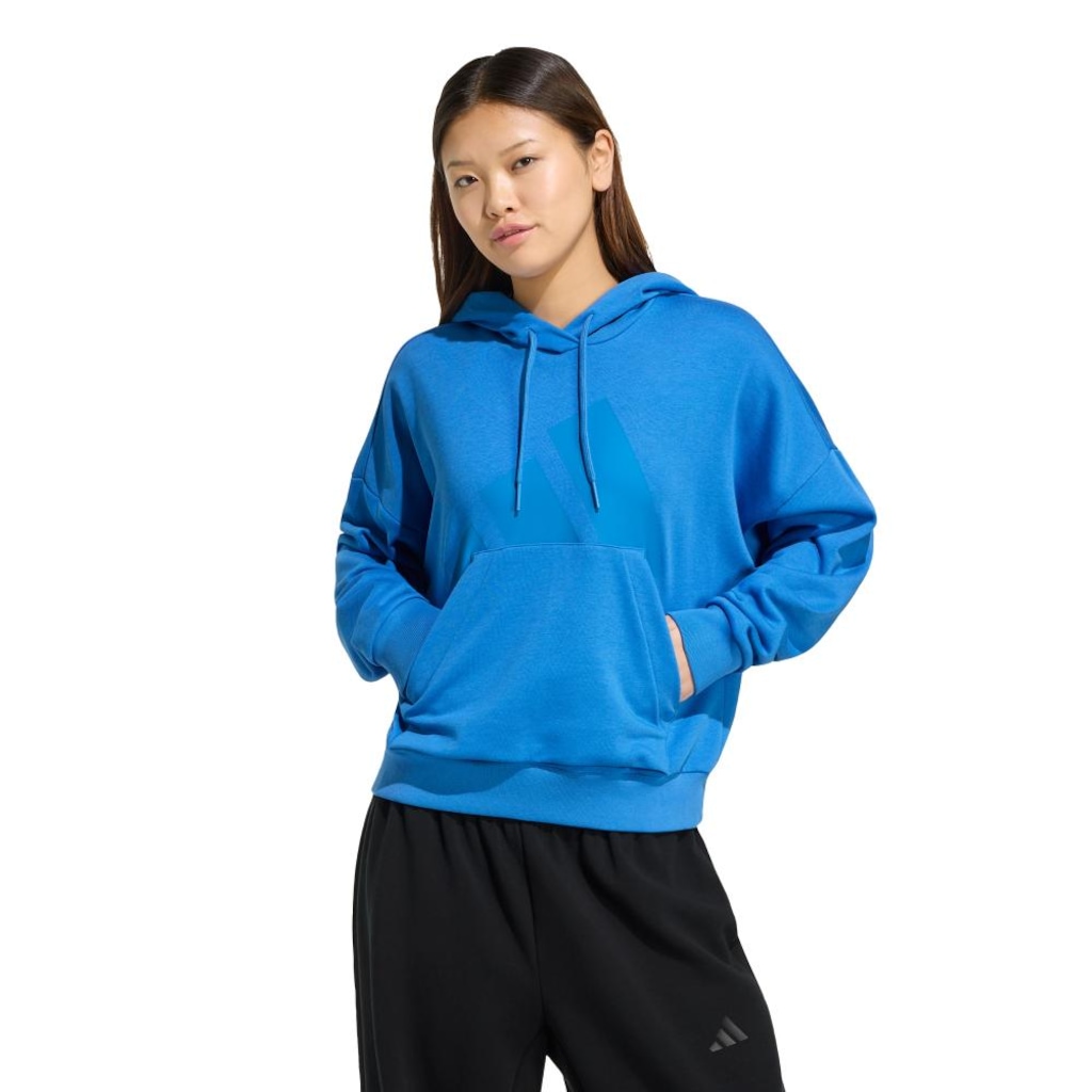 Imagem 2 do produto Blusão de Moletinho Capuz adidas Folgado Essentials Big Logo - Feminino
