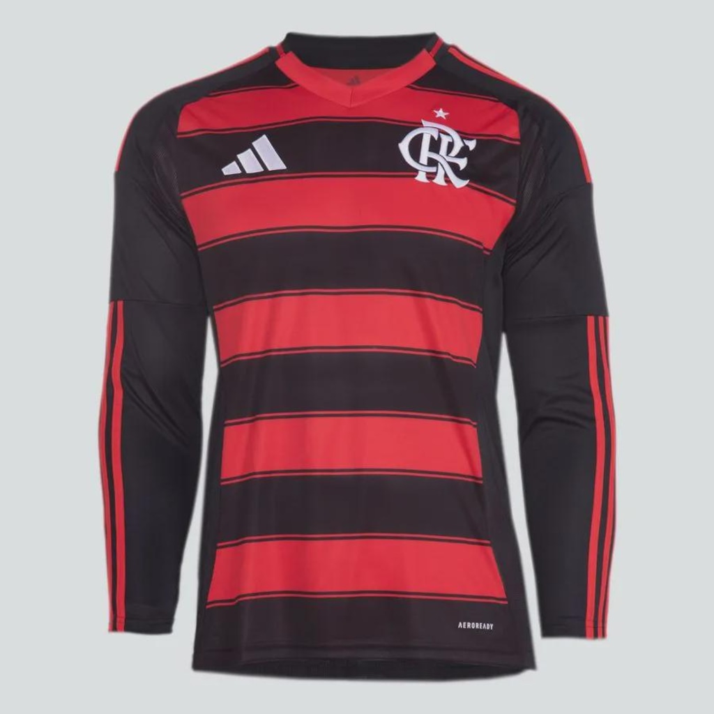 Imagem 2 do produto Camisa I Flamengo Manga Longa 25/26 adidas - Masculina