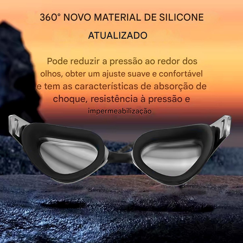 Imagem 3 do produto Óculos de Natação Gold Sports Snake Performance 5.0 Lentes Espelhadas High Definition - Adulto