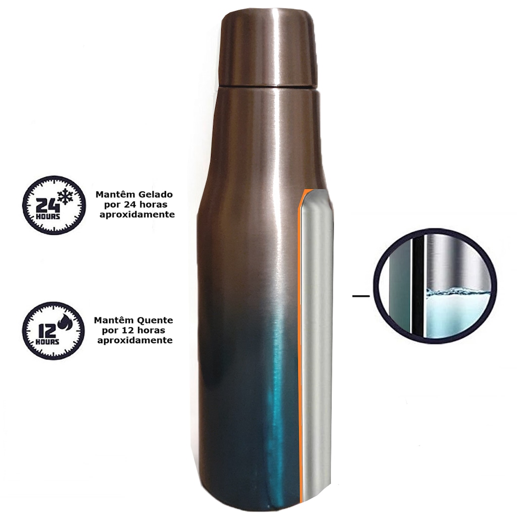 Imagem 3 do produto Garrafa Térmica em Inox Gold Sports - 500 ml