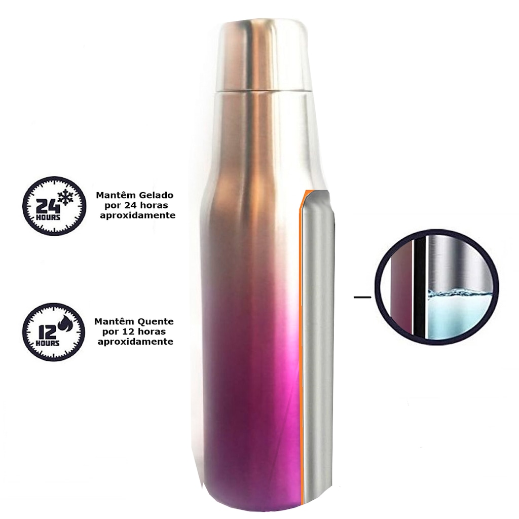 Imagem 3 do produto Garrafa Térmica em Inox Gold Sports - 500 ml