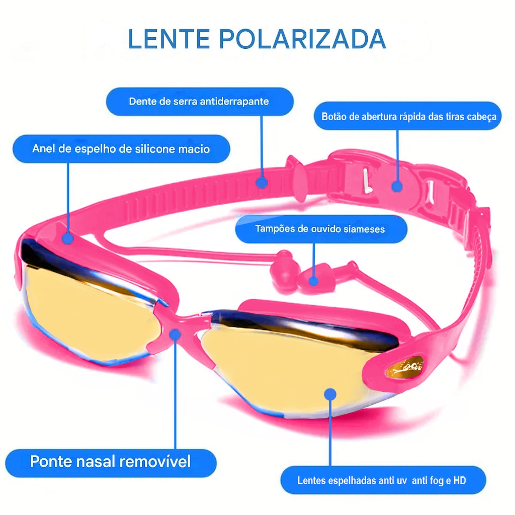 Imagem 2 do produto Óculos de Natação Gold Sports Legend Vi Polarizado High Definition - Adulto