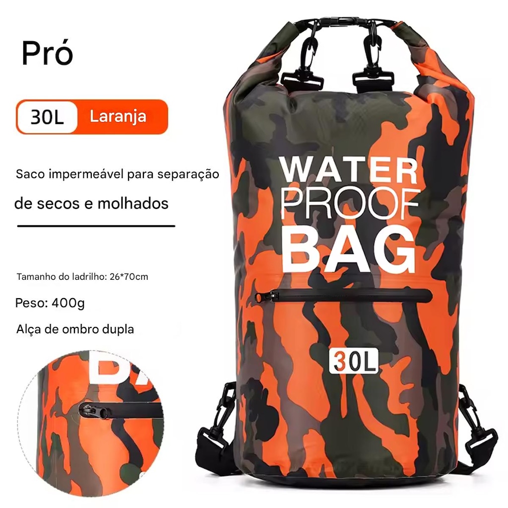 Imagem 3 do produto Mochila Dobrável Gold Sports Dry Bag 30 Litros
