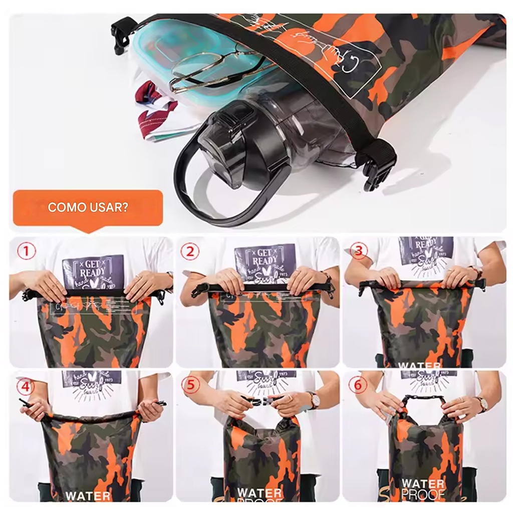 Imagem 5 do produto Mochila Dobrável Gold Sports Dry Bag 30 Litros