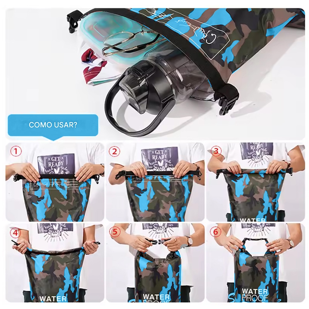 Imagem 4 do produto Mochila Dobrável Gold Sports Dry Bag - 30 Litros