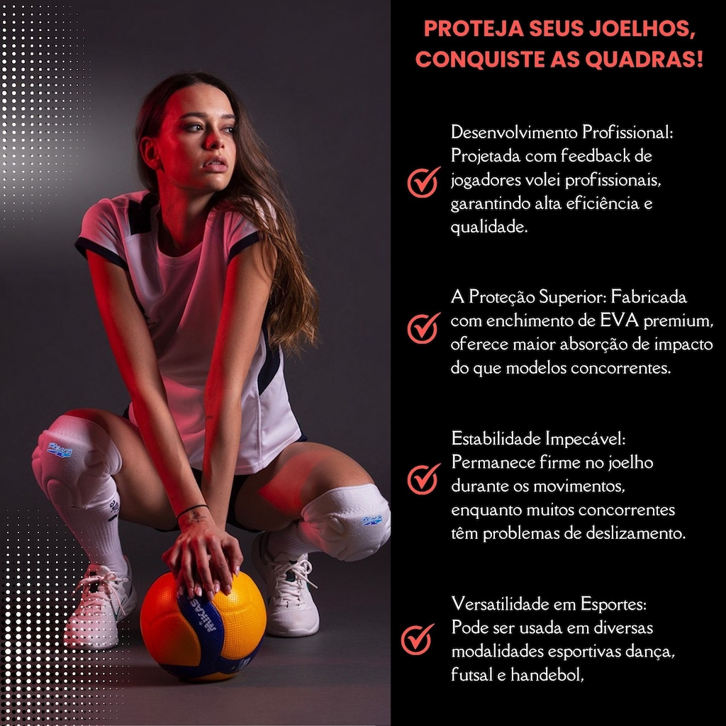 Imagem 3 do produto Joelheira de Vôlei Rehr Profissional Elite - Adulto