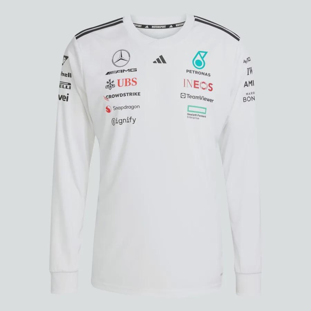 Imagem 2 do produto Camisa Manga Longa adidas Mercedes Amg Petronas Fórmula 1 Team White Driver - Masculina