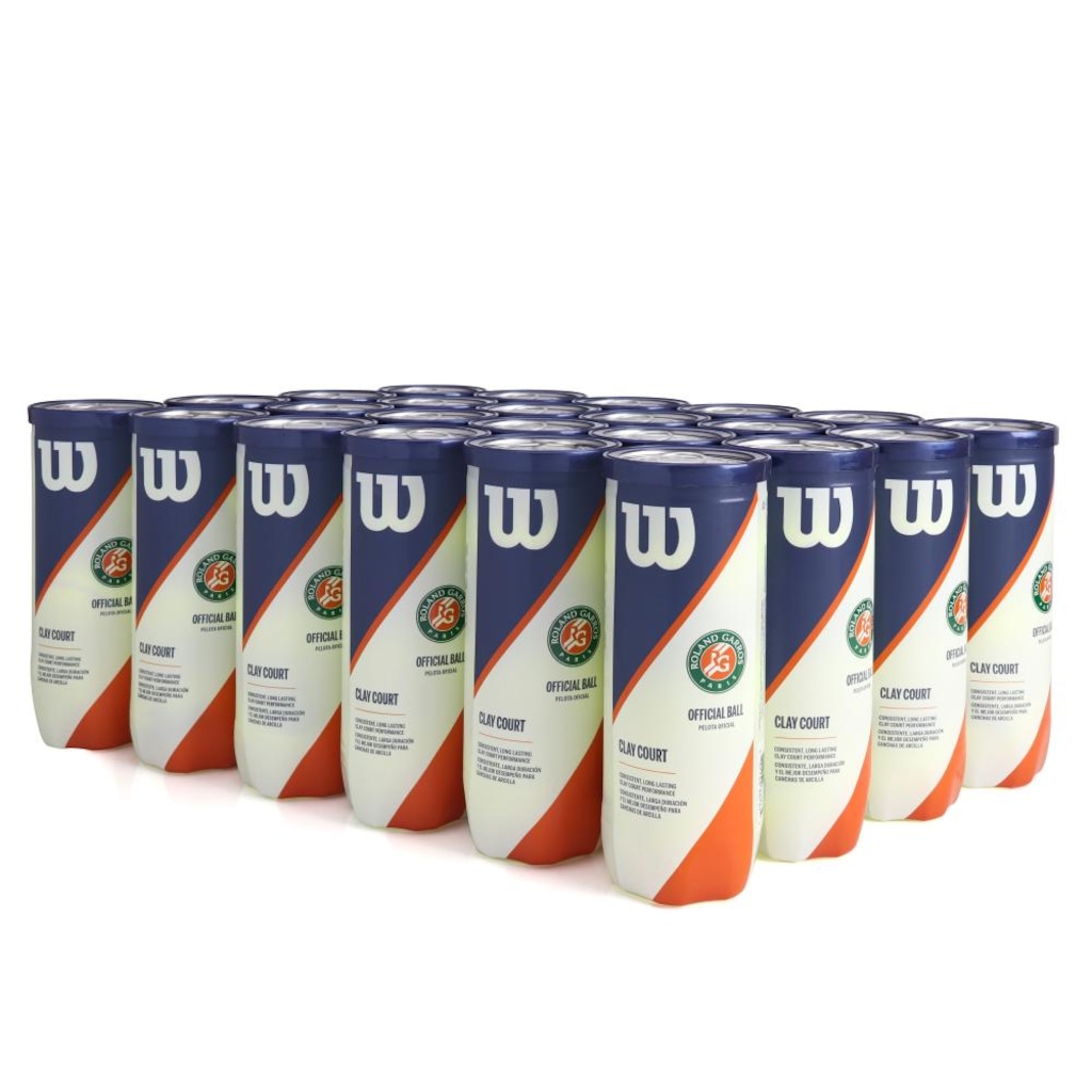 Imagem 1 do produto Bola de Tênis Wilson Roland Garros Oficial Clay Caixa com 24 Tubos