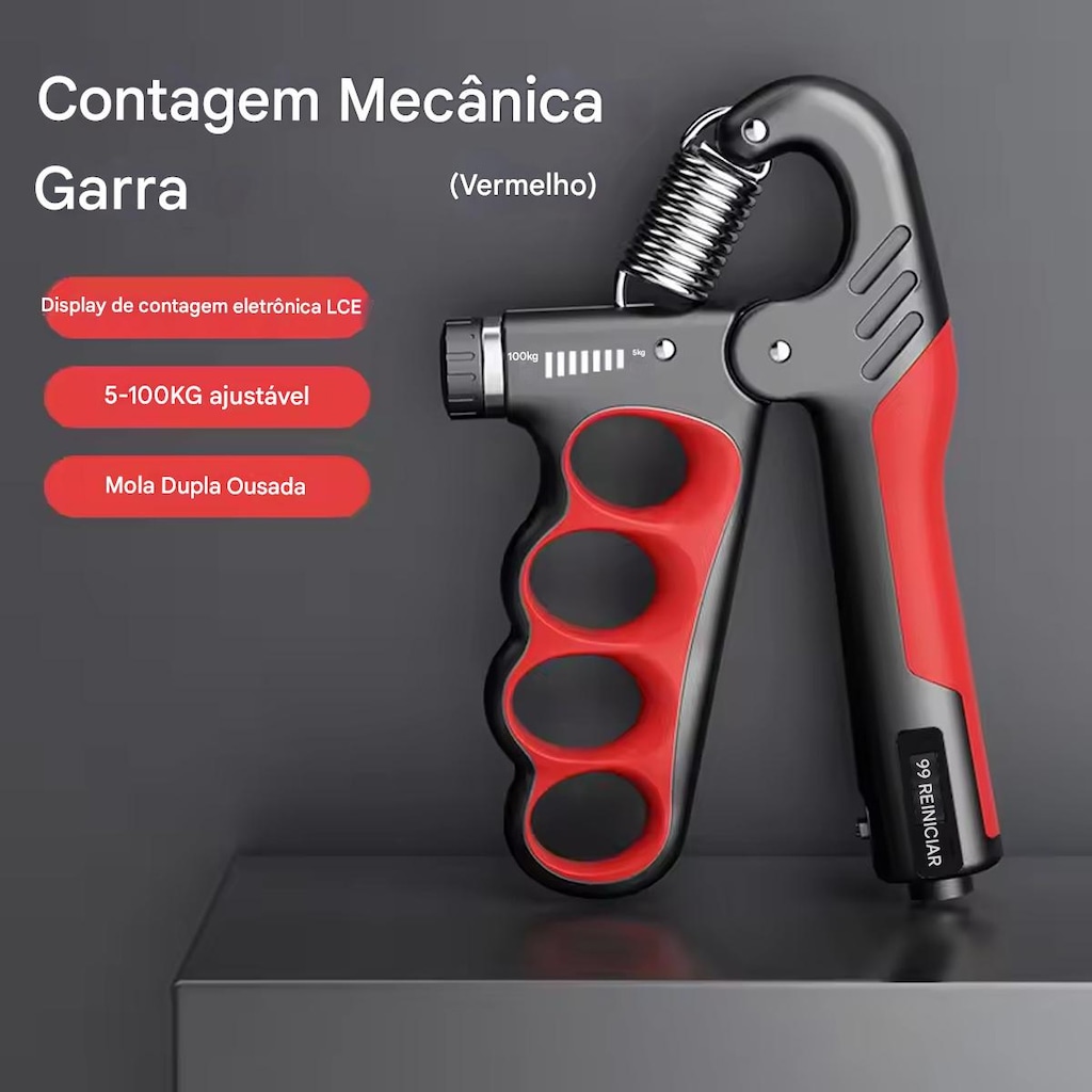 Imagem 2 do produto Hand Grip Gold Sports Garra Carga de 5 a 100 kgs Mola Aço Carbono com Contador