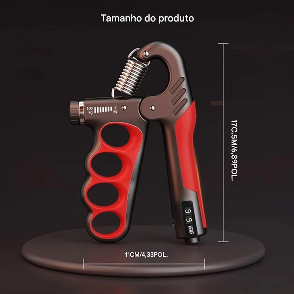 Imagem 3 do produto Hand Grip Gold Sports Garra Carga de 5 a 100 kgs Mola Aço Carbono com Contador
