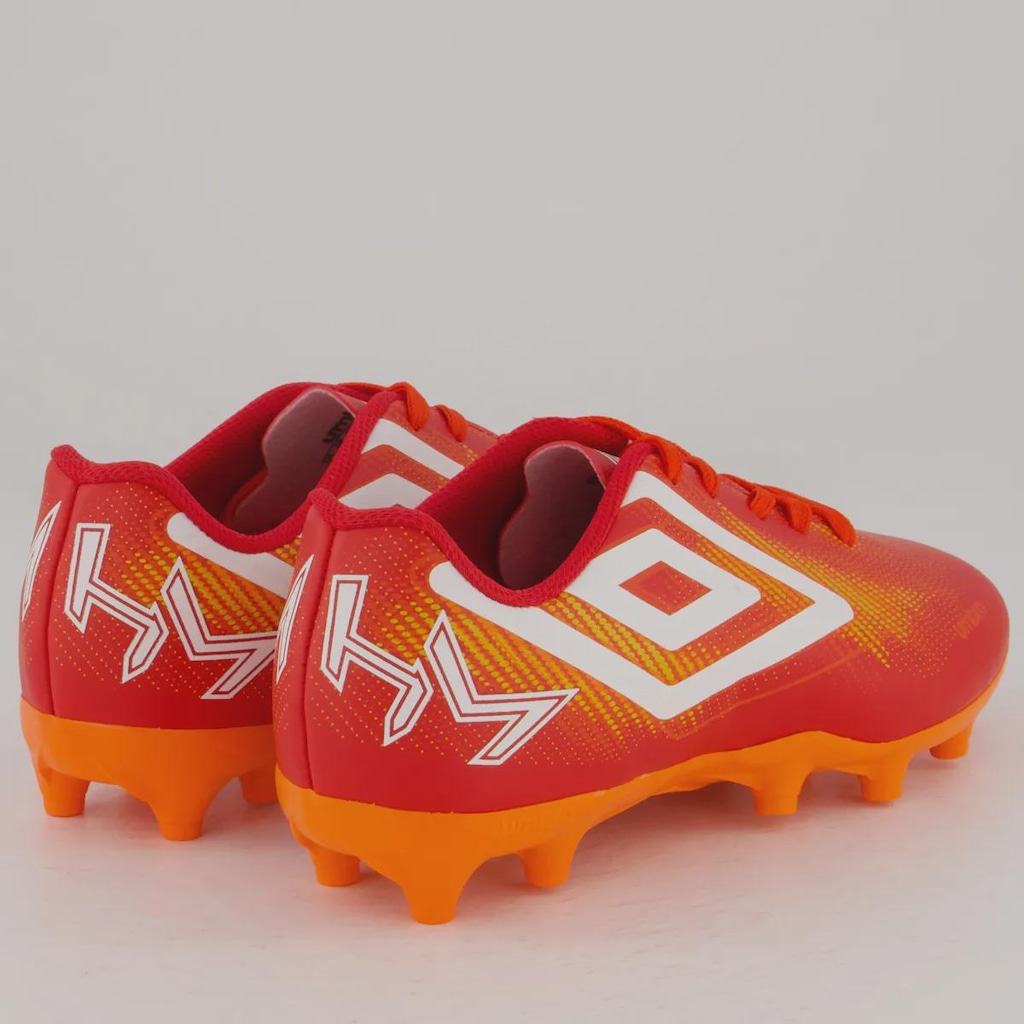 Imagem 3 do produto Chuteira Umbro Heatmap Campo Juvenil Vermelha e Laranja