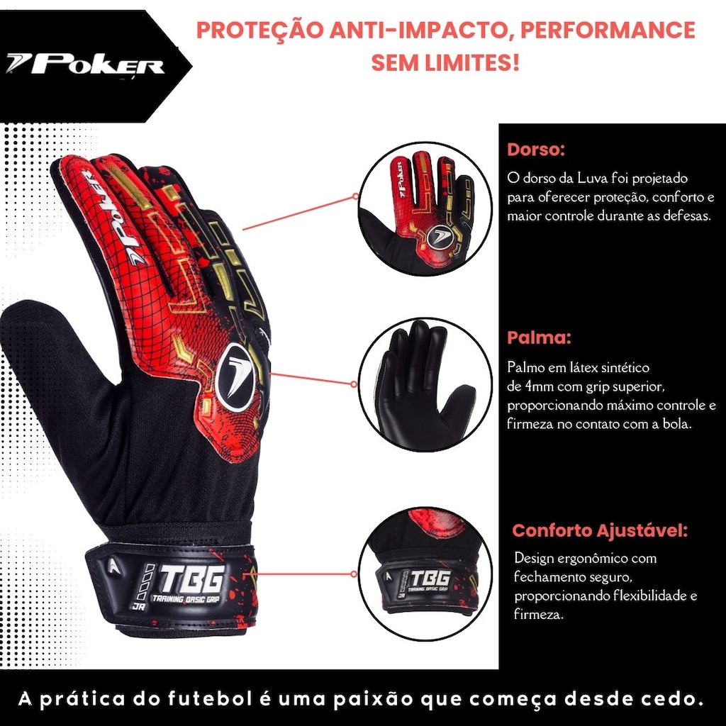 Imagem 2 do produto Luva de Goleiro Poker Training Basic - Infantil