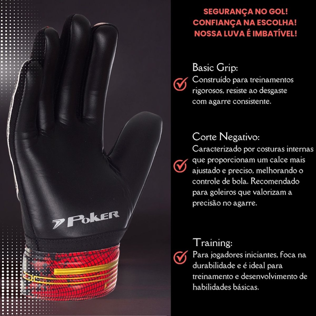 Imagem 3 do produto Luva de Goleiro Poker Training Basic - Infantil