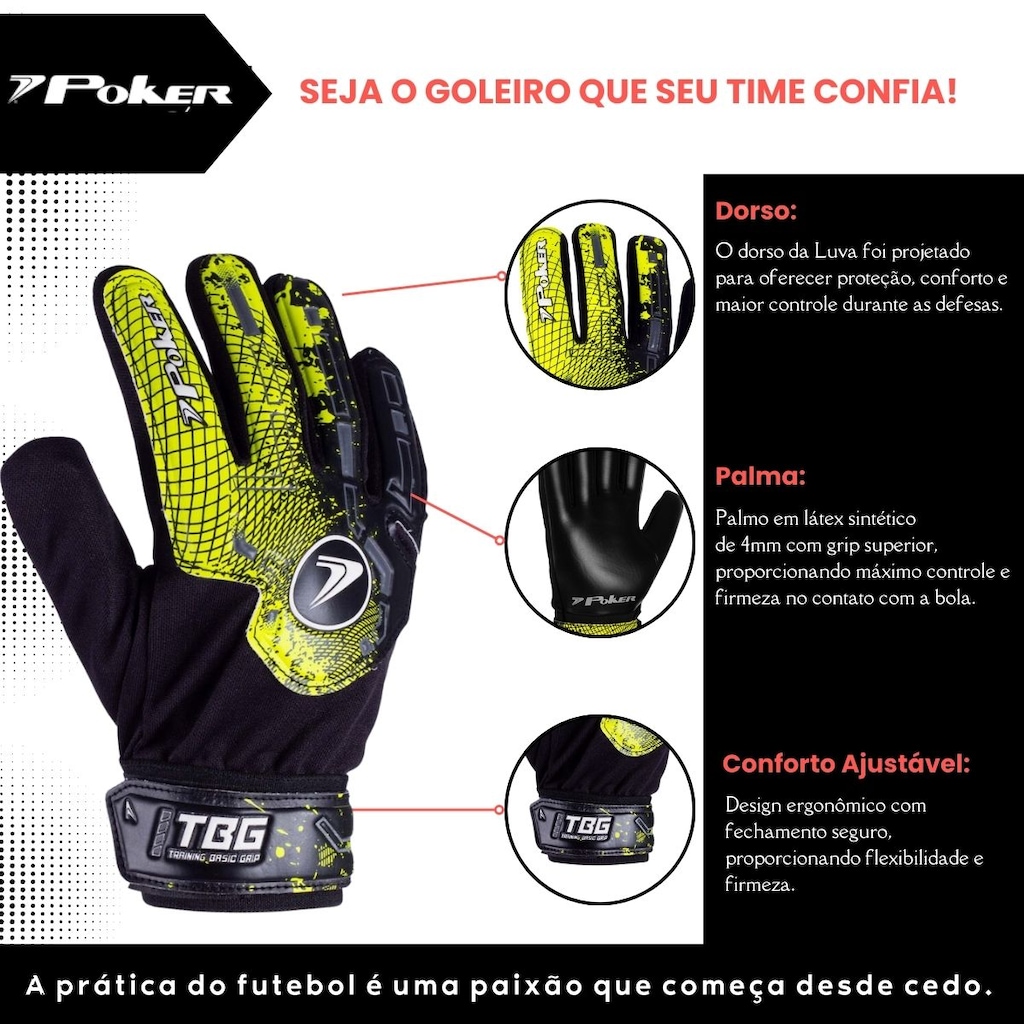 Imagem 2 do produto Luva de Goleiro Poker Training Basic - Infantil