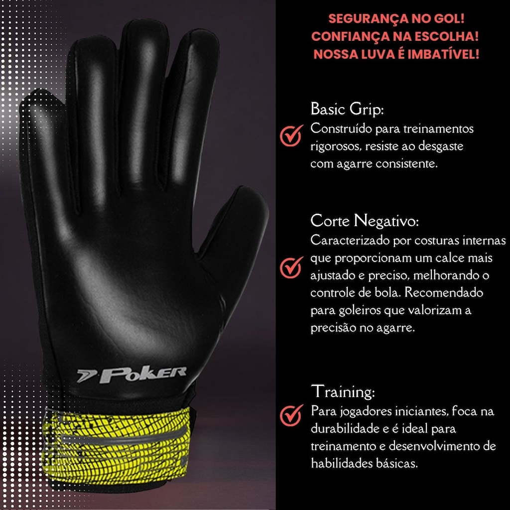 Imagem 3 do produto Luva de Goleiro Poker Training Basic - Infantil