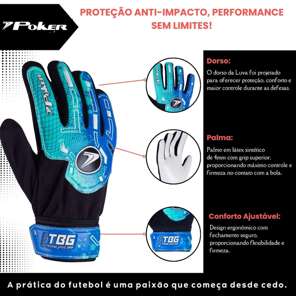 Imagem 2 do produto Luva de Goleiro Poker Training Basic - Infantil