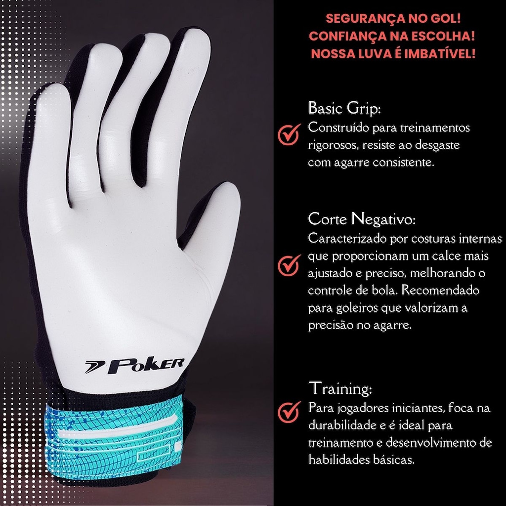 Imagem 3 do produto Luva de Goleiro Poker Training Basic - Infantil