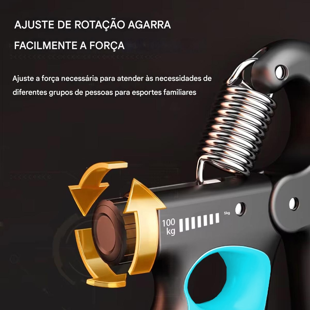 Imagem 5 do produto Hand Grip Gold Sports Garra com Carga de 5 a 100 kgs - Mola Aço Carbono com Contador