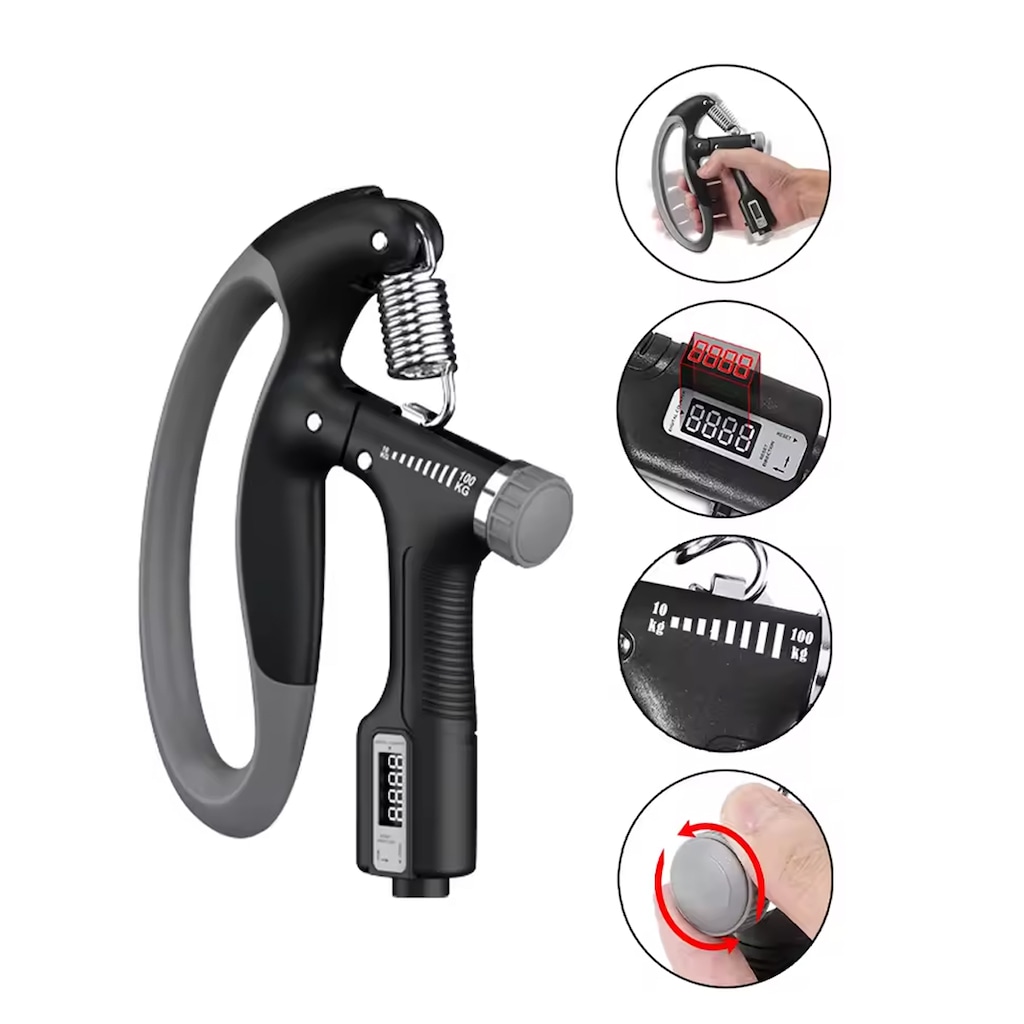 Imagem 2 do produto Hand Grip Gold Sports Phoenix Carga de 10 a 100 kgs - Mola Aço Carbono com Contador Digital