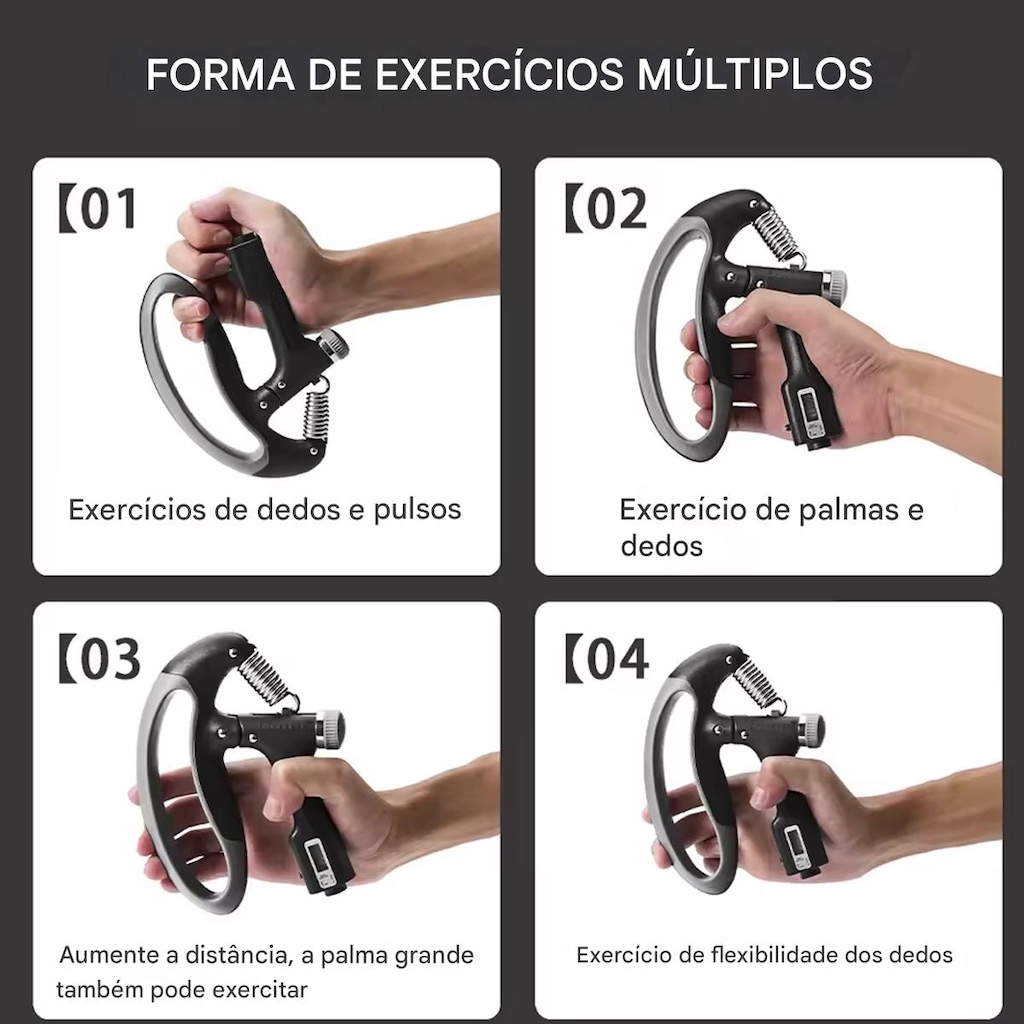 Imagem 4 do produto Hand Grip Gold Sports Phoenix Carga de 10 a 100 kgs - Mola Aço Carbono com Contador Digital