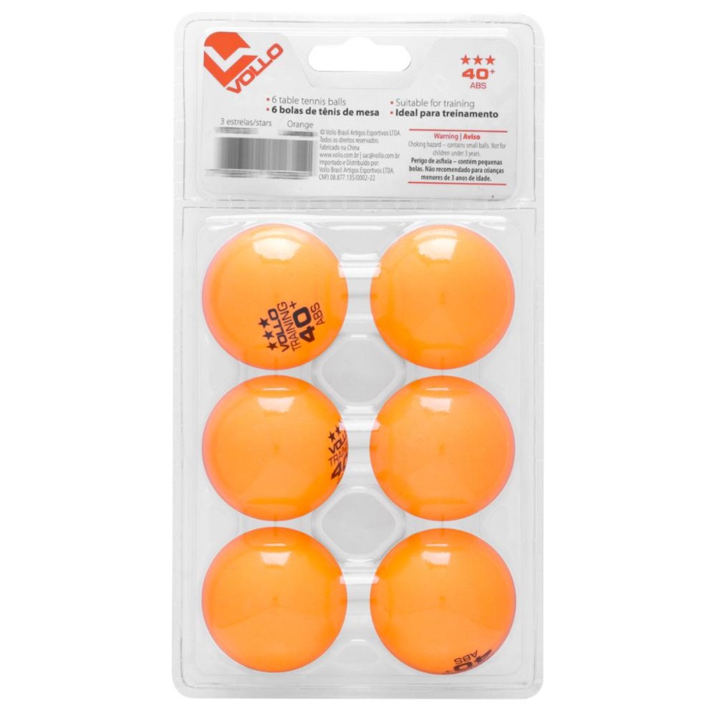 Imagem 3 do produto Bola de Tênis de Mesa Vollo ABS Training 3 Estrelas - 06 Unidades