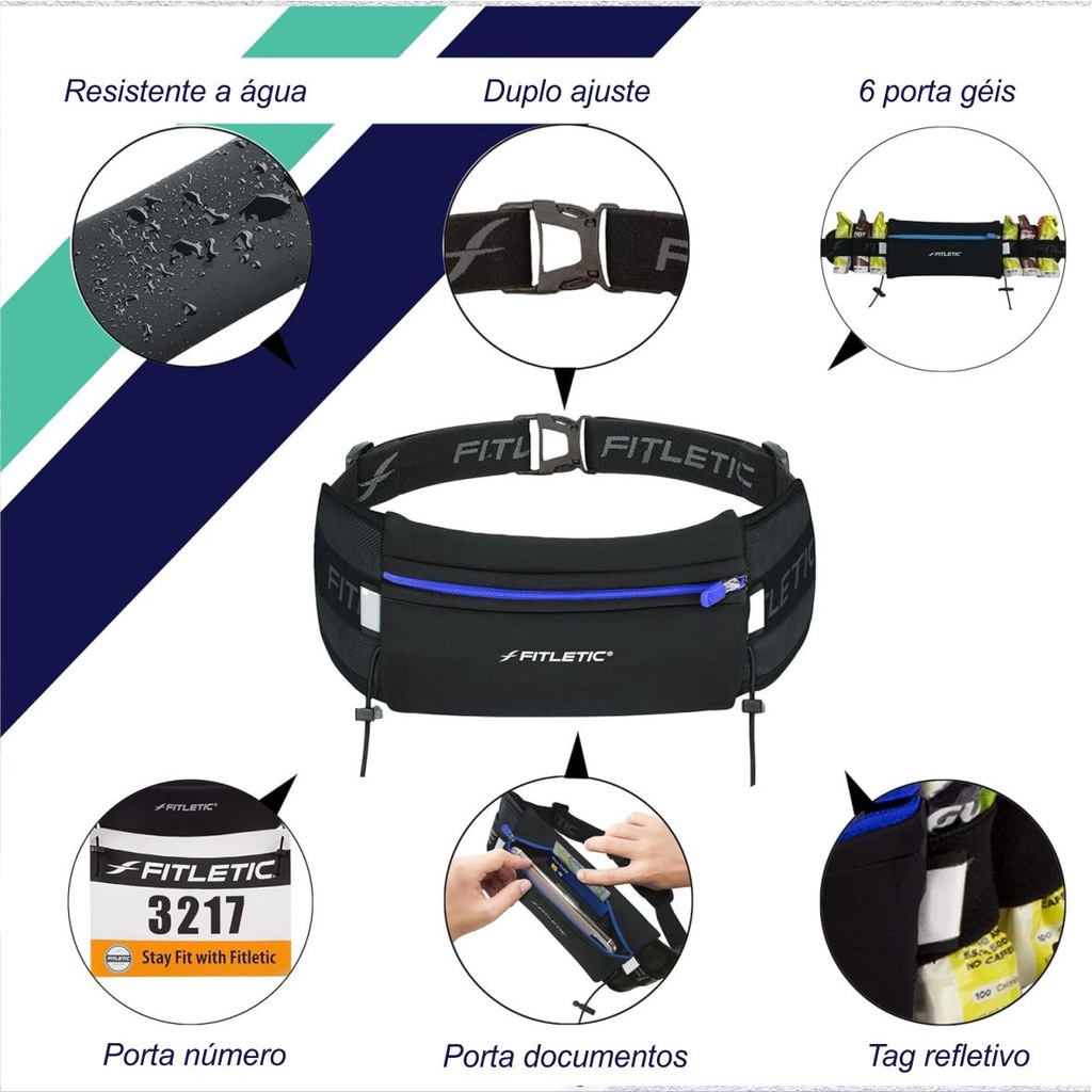 Imagem 3 do produto Pochete para Corrida Fitletic com Porta Gel e Bolso Extra Ultimate II