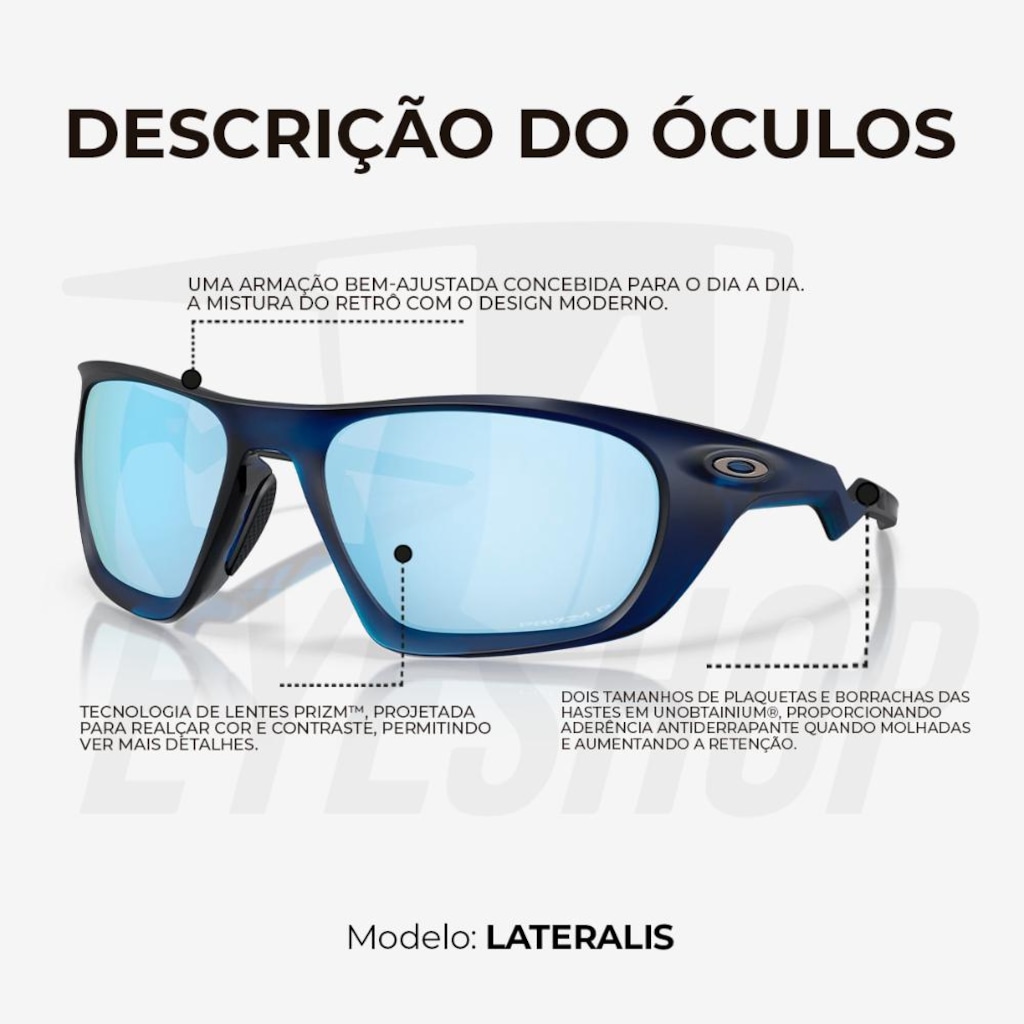 Imagem 5 do produto Óculos de Sol Oakley Laterallis Matte Transparent Blue - Unissex