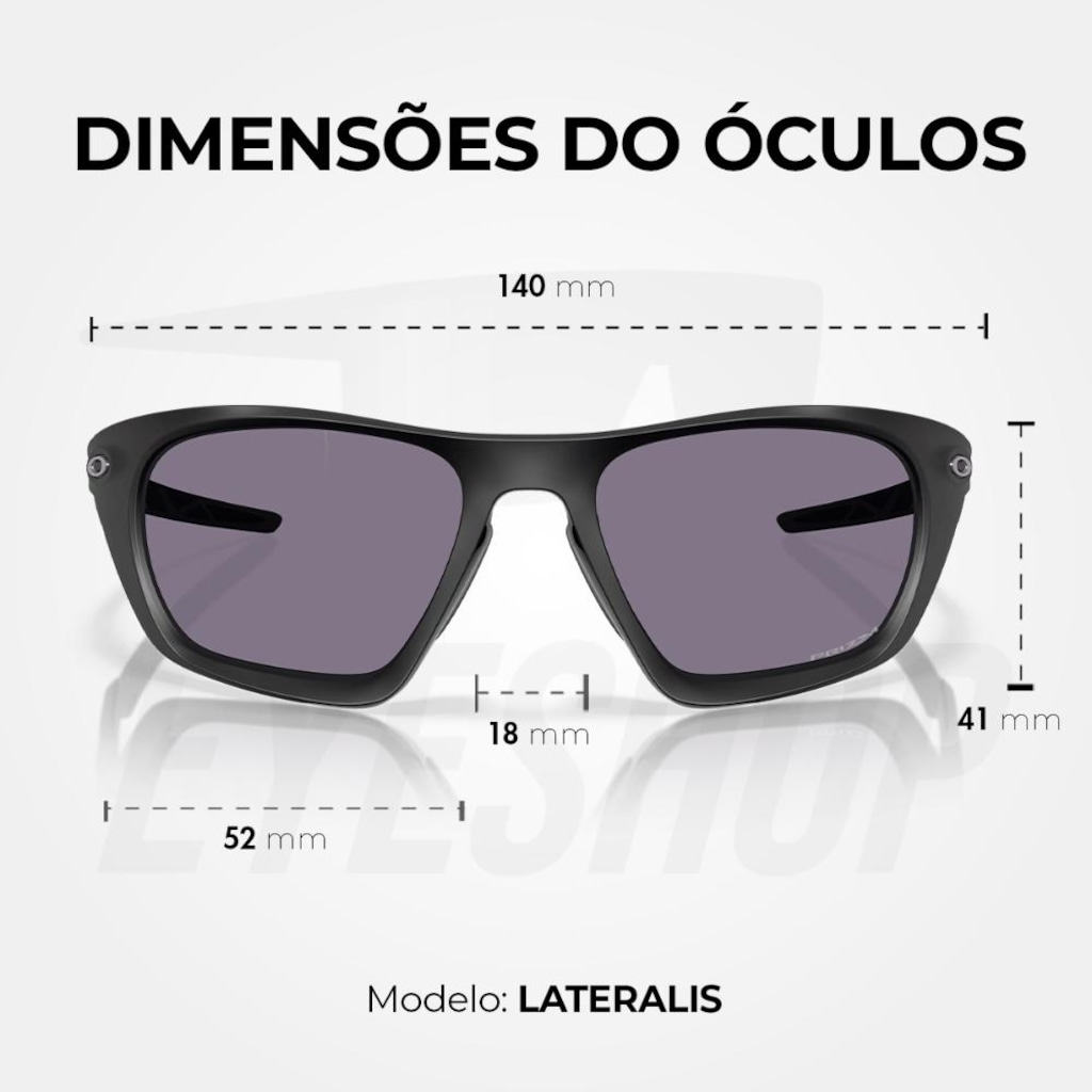 Imagem 5 do produto Óculos de Sol Oakley Lateralis Matte Black Ink Prizm - Unissex