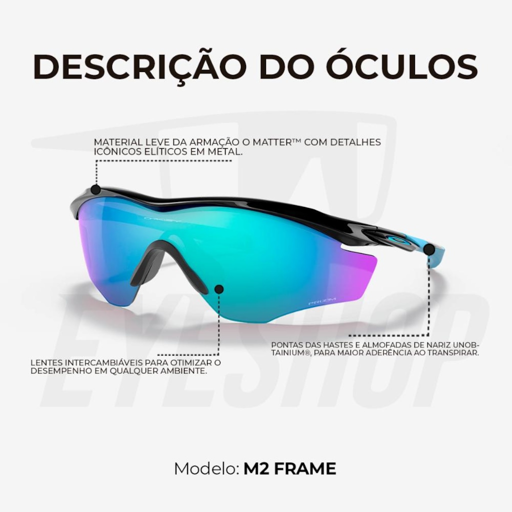 Imagem 4 do produto Óculos Oakley M2 Frame XL Polisehd Black Prizm Sapphire - Unissex
