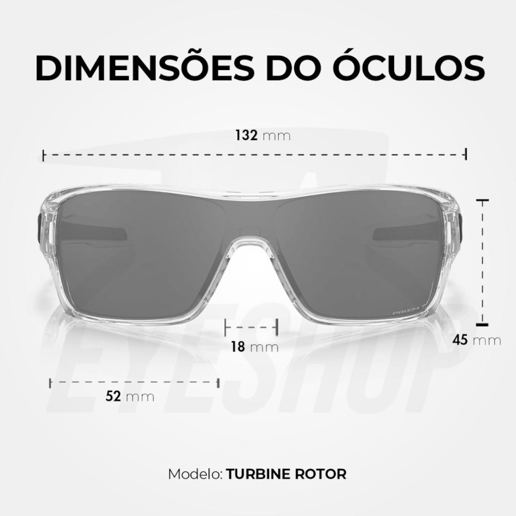 Imagem 5 do produto Óculos de Sol Oakley Turbine Rotor Polished Clear Prizm Black Polarized - Unissex