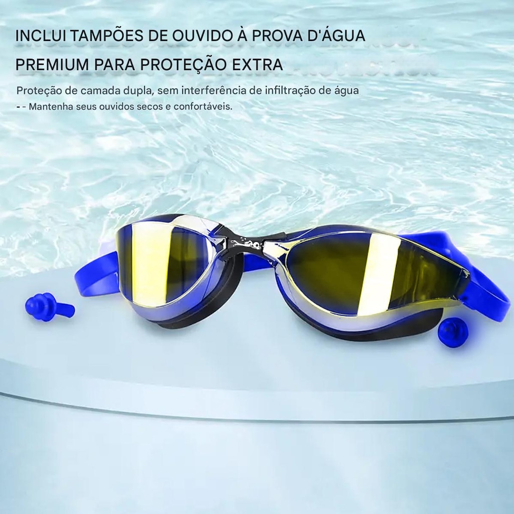 Imagem 4 do produto Óculos de Natação Gold Sports Snake Performance 6.0 Lentes Espelhadas High Definition - Adulto