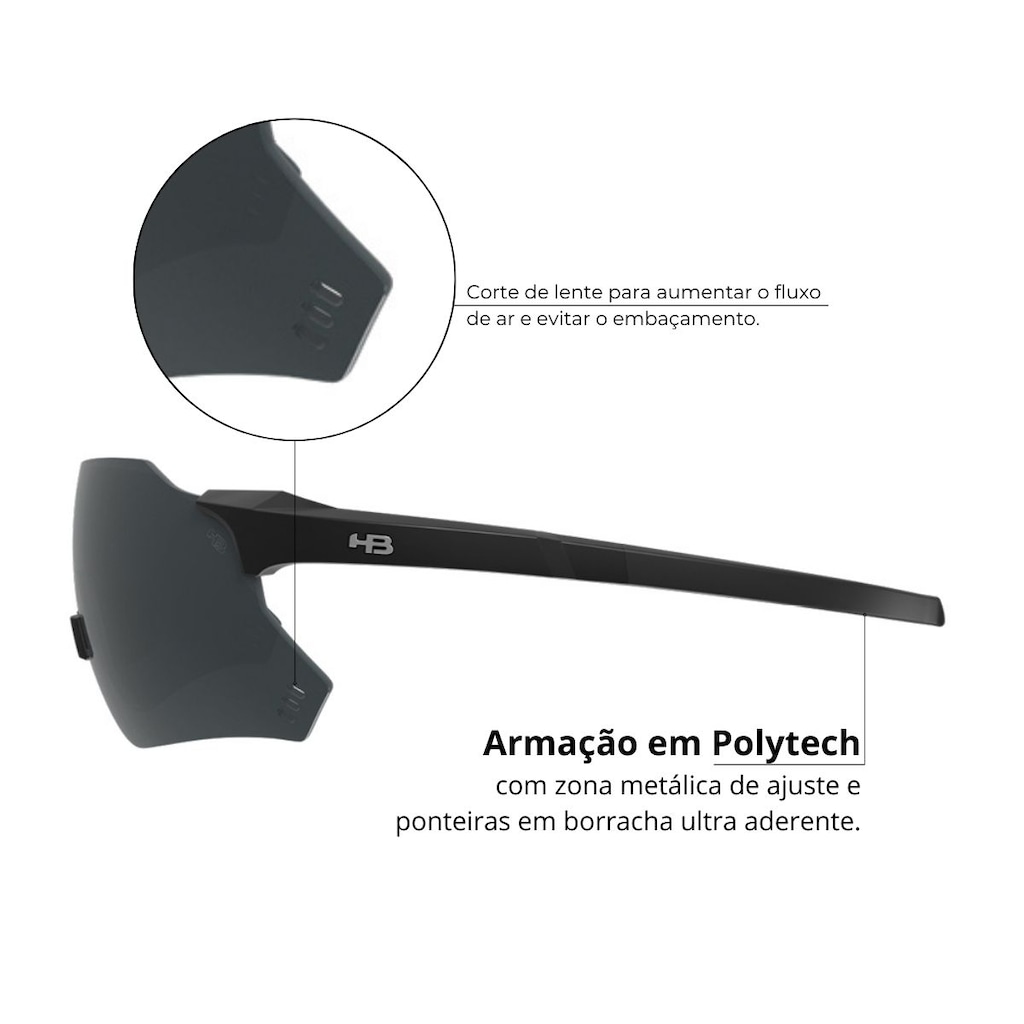 Imagem 3 do produto Óculos de Sol Unissex HB Quad X 2.0 Matte