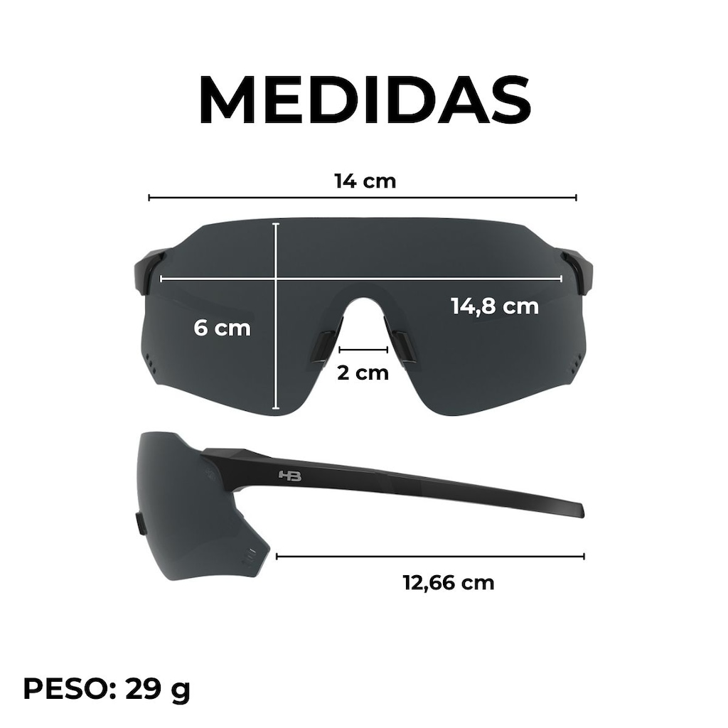 Imagem 4 do produto Óculos de Sol Unissex HB Quad X 2.0 Matte