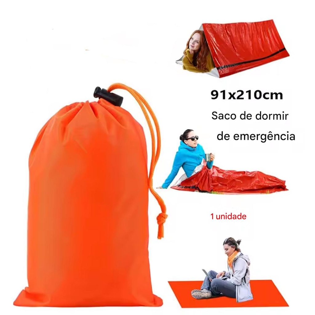 Imagem 3 do produto Saco de Dormir Gold Sports Portátil à Prova D'água Sobrevivência com Apito