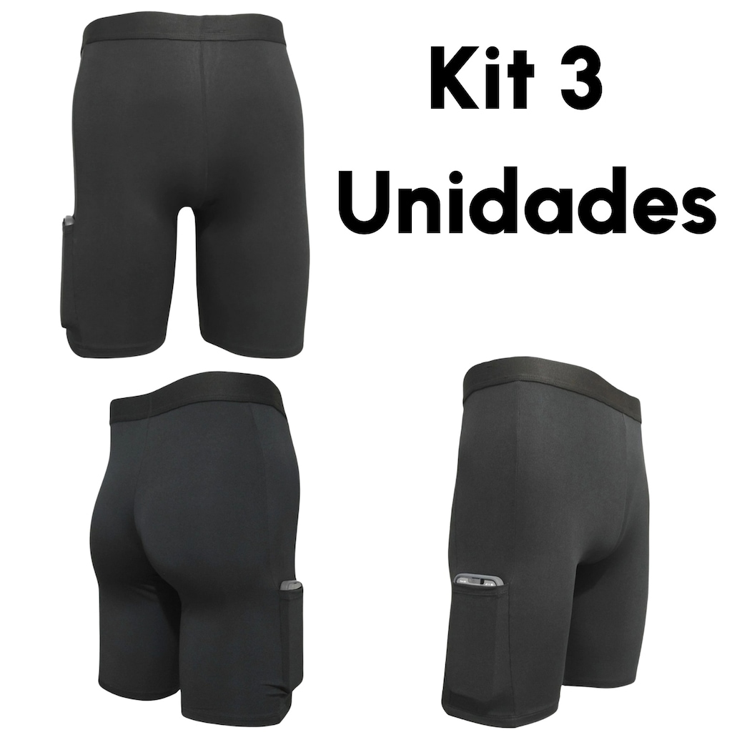 Imagem 3 do produto Bermuda Térmica Frishop Proteção UV Ciclista - 3 Unidades - Masculina