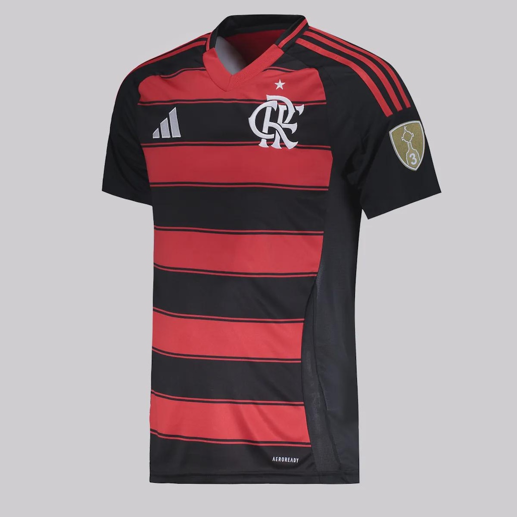 Imagem 3 do produto Camisa do Flamengo adidas I 2025 Patch Libertadores - Masculina