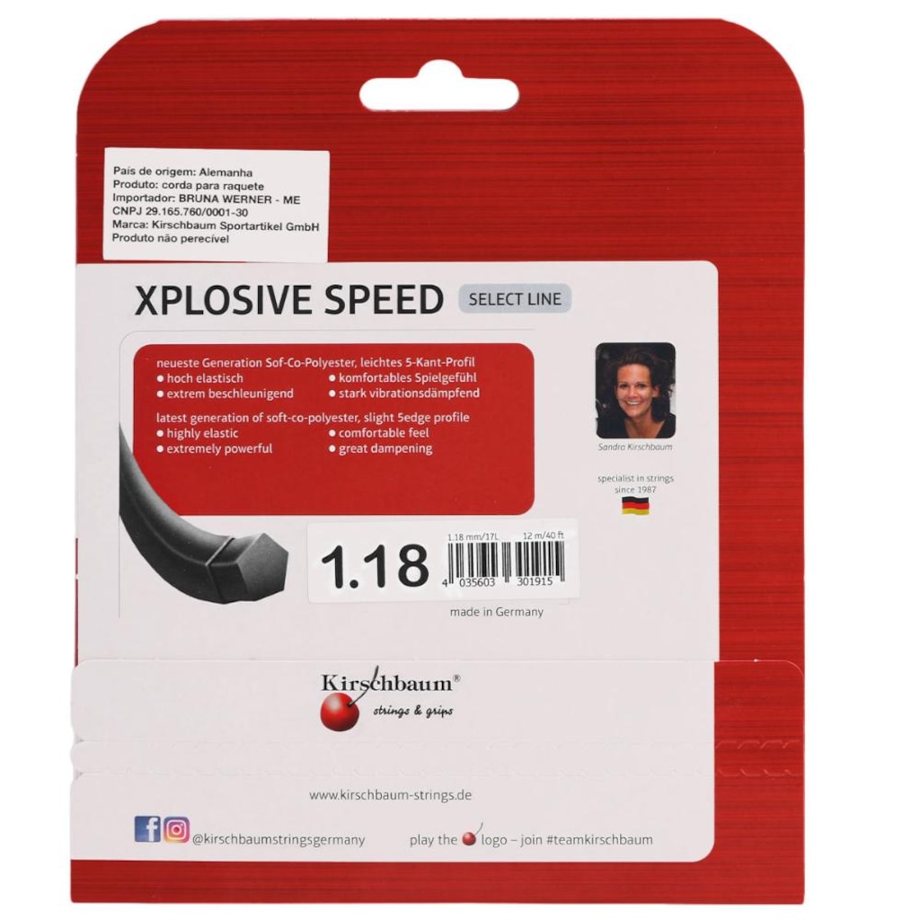 Imagem 3 do produto Corda Kirschbaum Xplosive Speed 1.18mm Set Individual